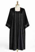 Black Velvet Sparkle Open Abaya