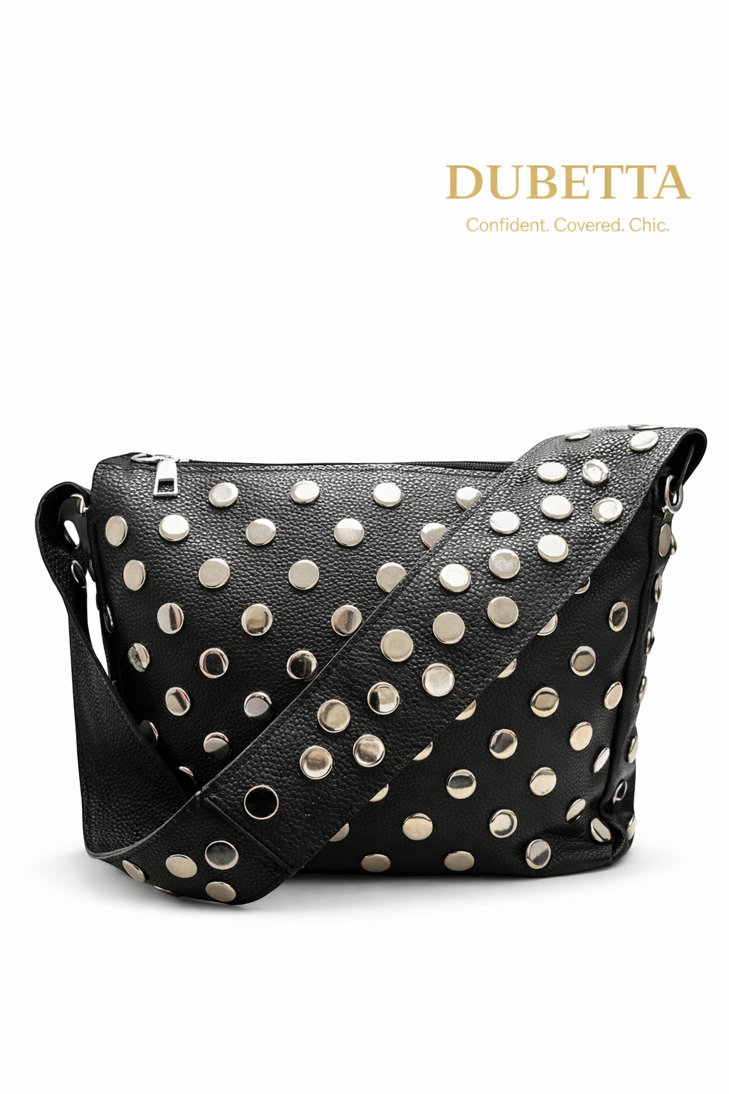 Dubetta Studded Black Crossbody Bag