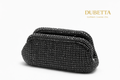 Dubetta Crystal Mesh Clutch – Black Elegance